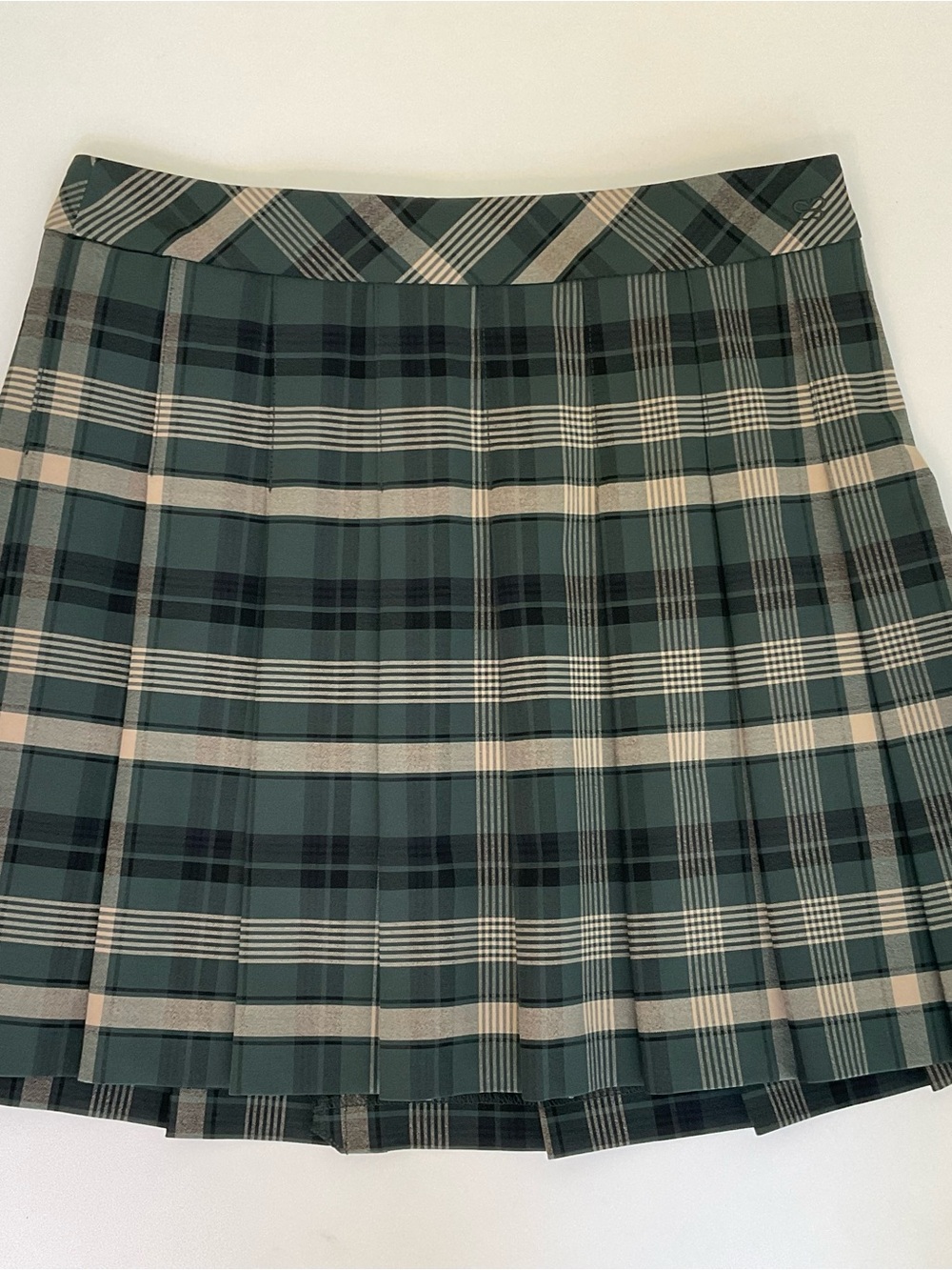 Aritzia Sunday Best Green And Black Plaid Pleated Mini Skirt 6